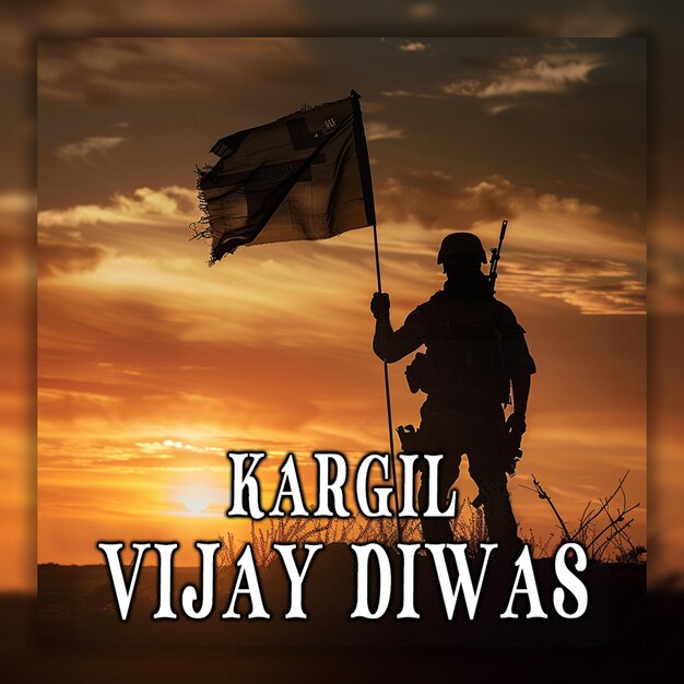 PSD tag der indischen armee kargil vijay diwas und tag der streitkräfte hintergrund