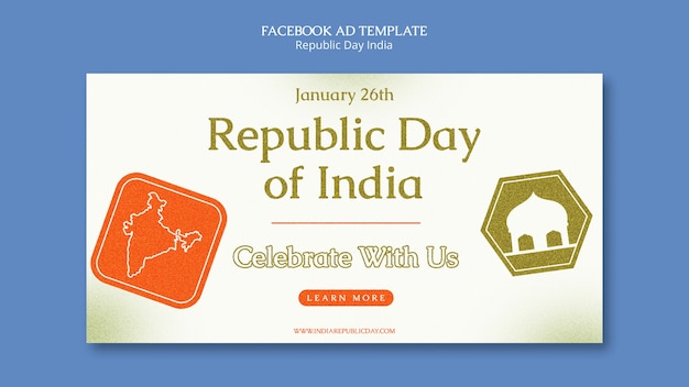 PSD tag der republik indien facebook-vorlage