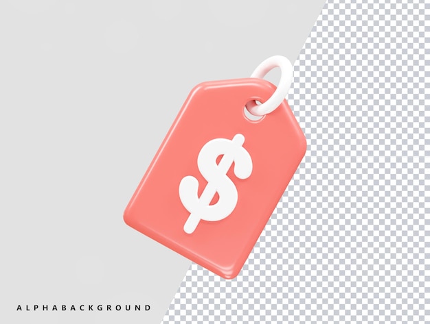 Tag icona illustrazione di rendering 3D