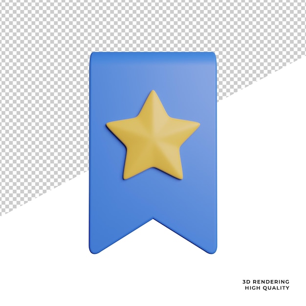 Tag Mark With Star front view icon 3d rendering illustration wit transparent background