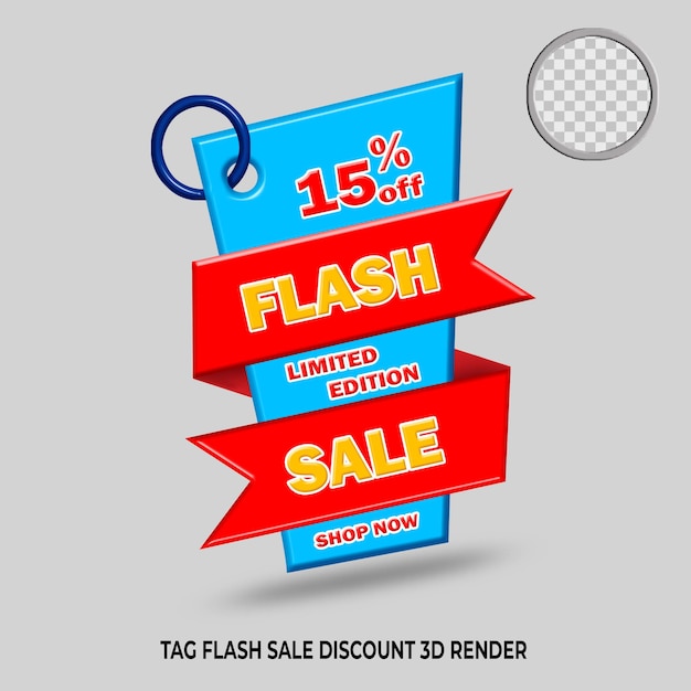 Tag promoção de desconto de venda em flash vermelhoazul coleção de cores amarelas