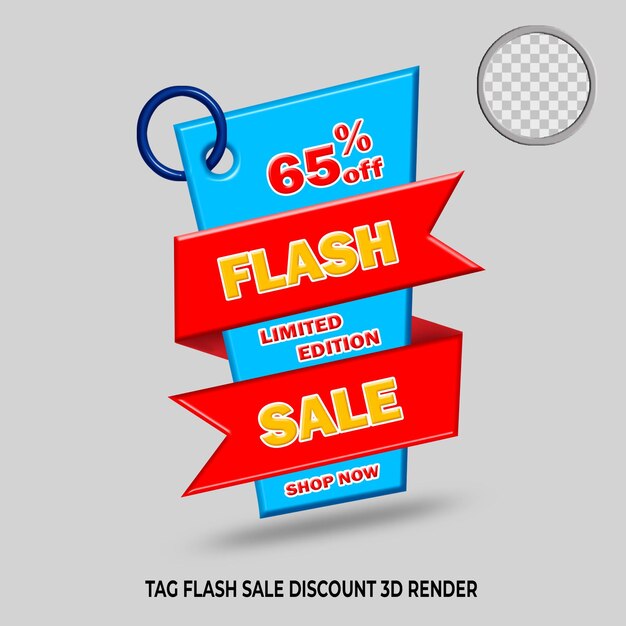 Tag Vente Flash Discount Promotion Rougebleu Jaune Couleur Colection