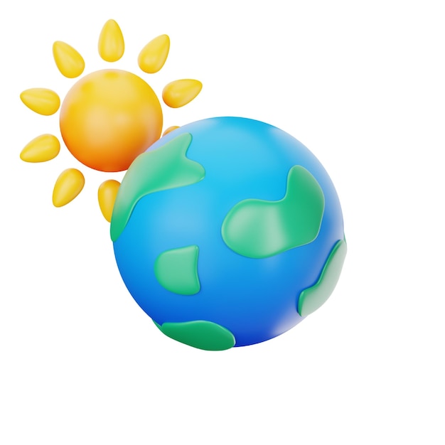 Tageslicht-3D-Symbol für Ökologie und Erde