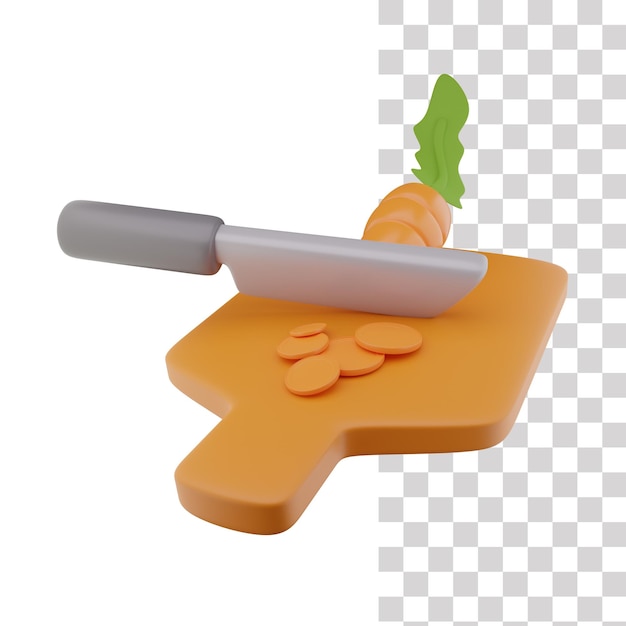 Tagliare l'icona 3D della carota