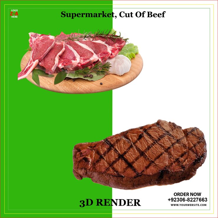 PSD taglio di manzo al supermercato