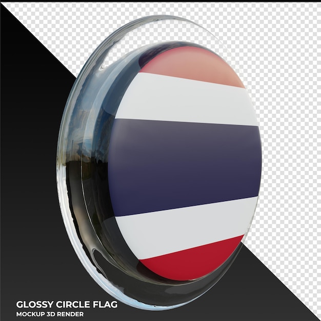 Tailandia0003 Bandera de círculo brillante con textura 3d realista
