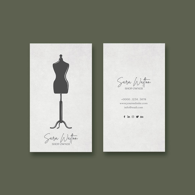 Tailor Shop Visitenkarten-Design-Vorlage für PSD