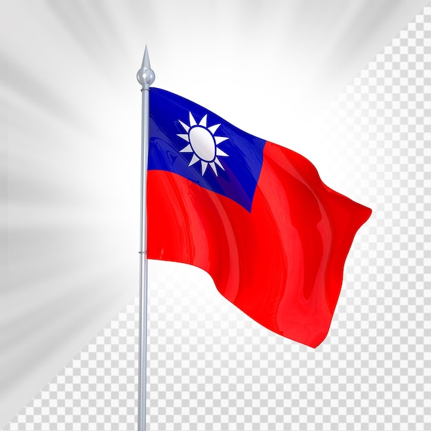 PSD taiwan-flagge 3d-rendering