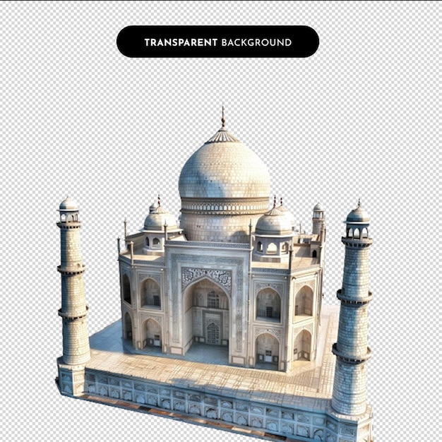 PSD taj mahal isolated on a transparent background