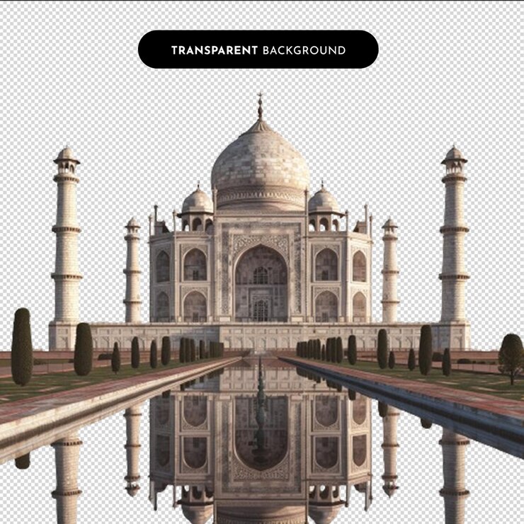 PSD taj mahal isolato su uno sfondo trasparente