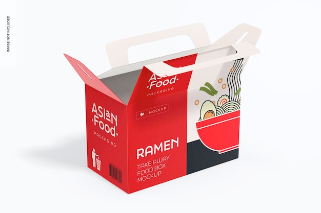 Take away food box mockup geöffnet