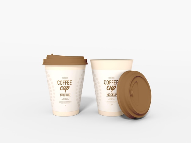 Take away paper coffee cup branding mockup