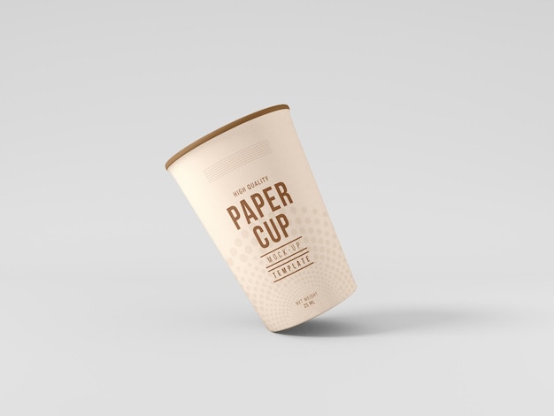 Take away pappbecher mit strohhalm mockup