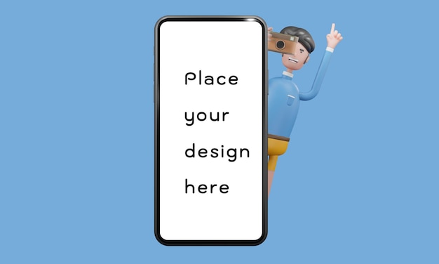 taking photo with smartphone 3d rendering