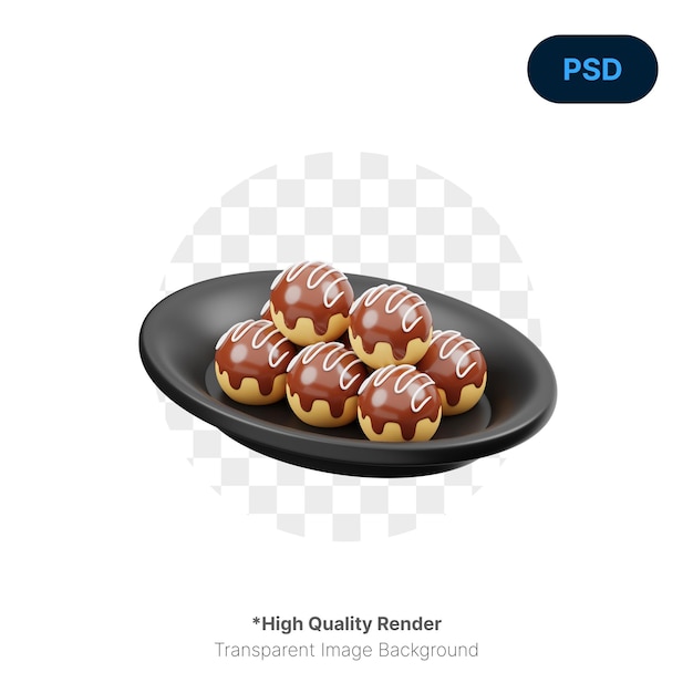 Takoyaki 3d icon premium psd