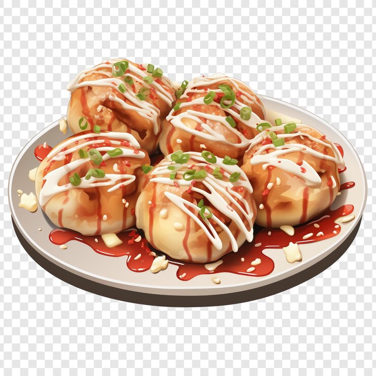 PSD takoyaki isolado em fundo transparente