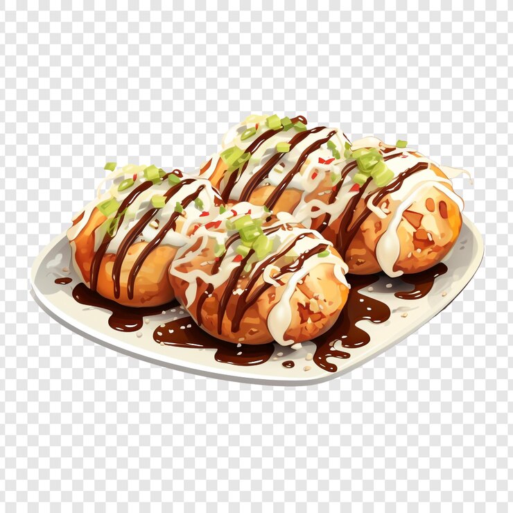 PSD takoyaki isolado em fundo transparente