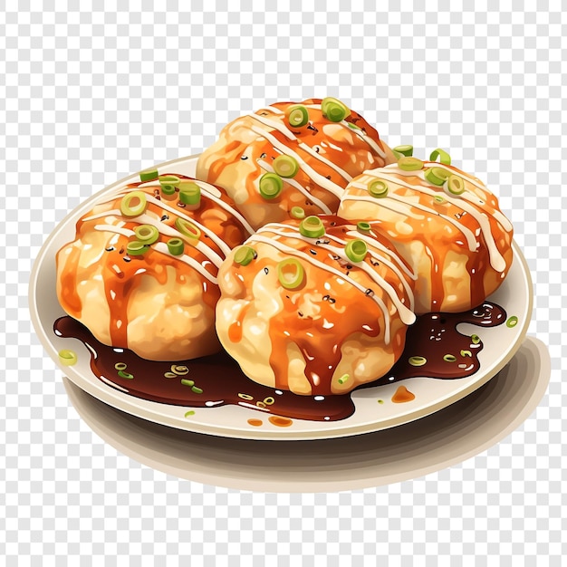 PSD takoyaki isolado em fundo transparente