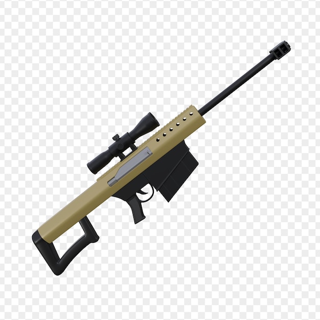 Taktische Barrett M82 Scharfschützengewehr 3D-Illustration für Langstreckenschießen