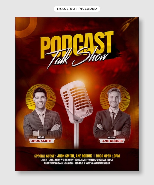 PSD talk show flyer podcast talk show pôster e podcast modelo de postagem do instagram