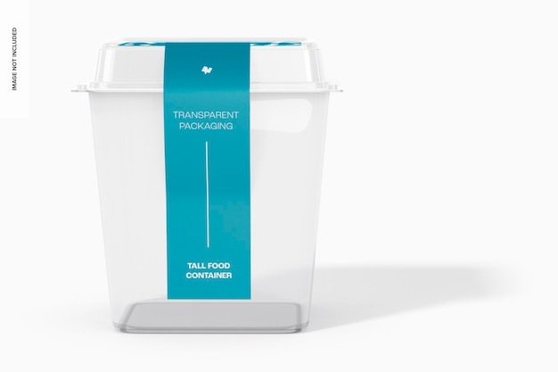 Tall Food Container Mockup, Front View