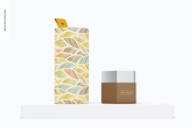 Tall Hexagonal Box Mockup, Opened