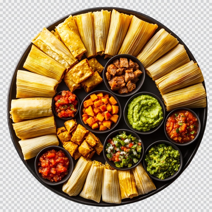 PSD tamales mexicanos de folhas de milho isoladas em fundo transparente