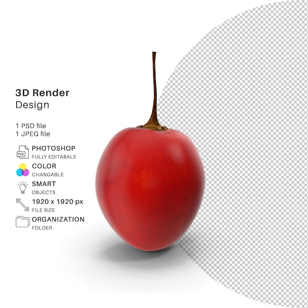 Tamarillo special fruit 3d-modellierung psd-datei realistisch