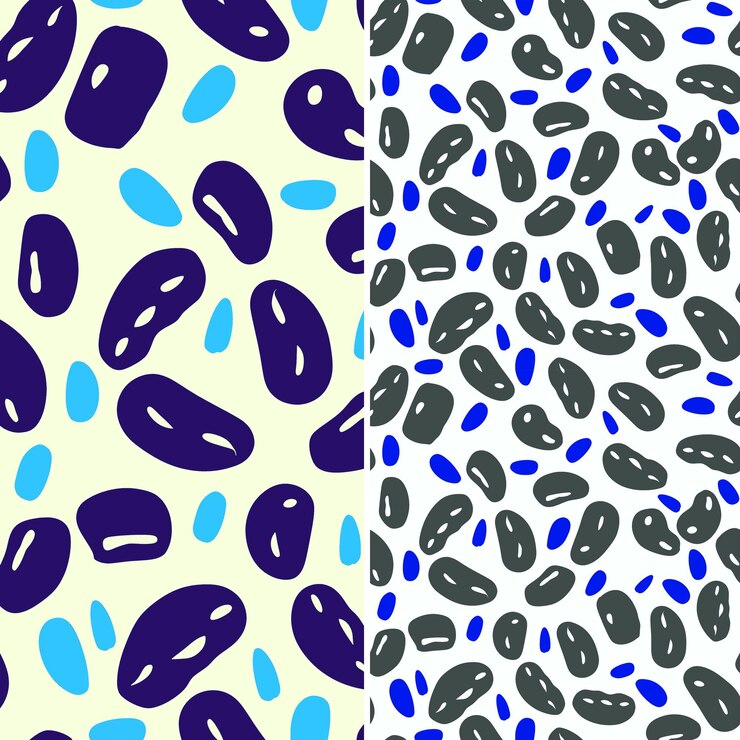 PSD tamarindo con formas en forma de vaina y diseño rústico con dispersión vector de patrón único de frutas tropicales