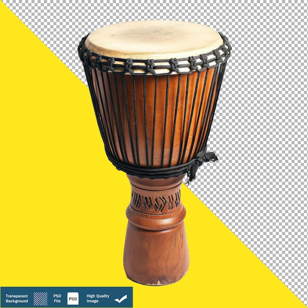 Un tambor de djembe en un fondo transparente en png