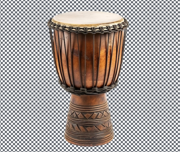 PSD tambour de djembe en état de fonctionnement isolé sur un fond transparent