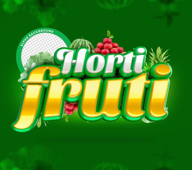 PSD tampon 3d hortifruti pour composition fruits légumes légumes