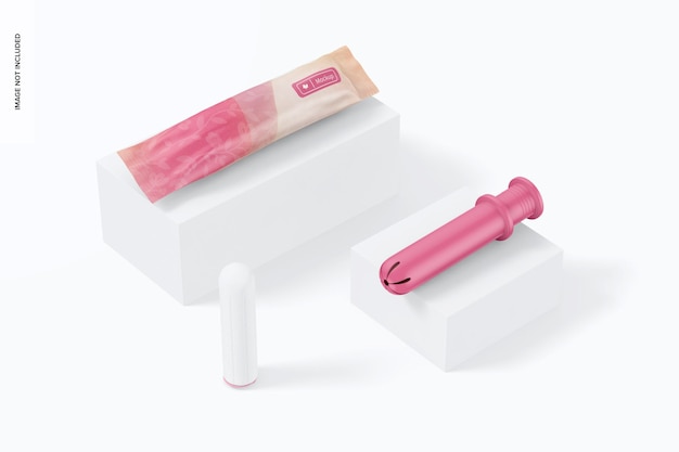 Tampons mit applikator-mockup