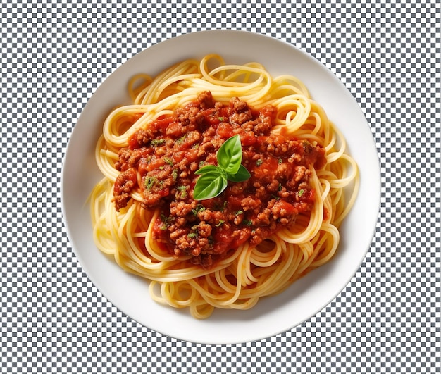 Tan deliciosa salsa bolognese aislada sobre un fondo transparente