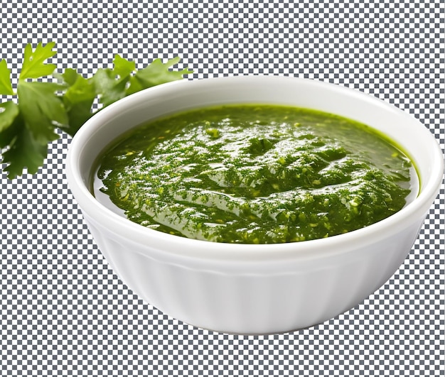 PSD tan deliciosa salsa chimichurri aislada sobre un fondo transparente