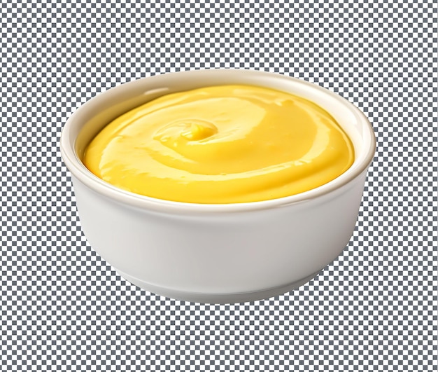 Tan deliciosa salsa de mostaza aislada sobre un fondo transparente