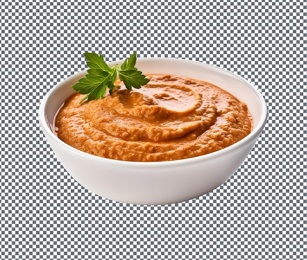 PSD tan deliciosa salsa muhammara aislada sobre un fondo transparente