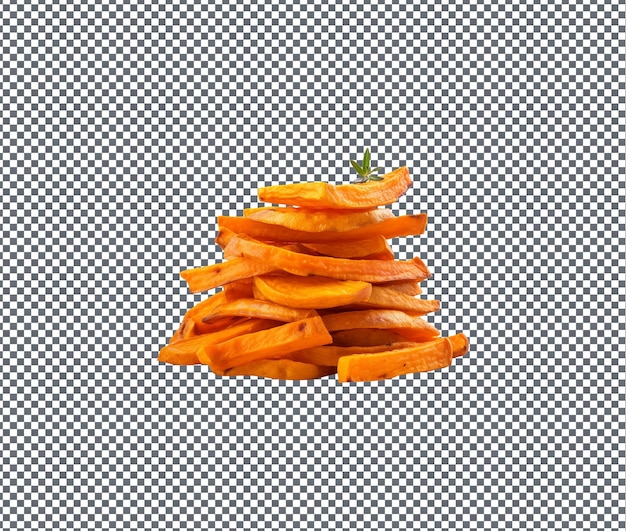Tan deliciosas patatas fritas aisladas sobre un fondo transparente