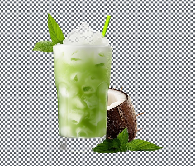 Tan delicioso refrigerador de coco Pandan aislado sobre fondo transparente