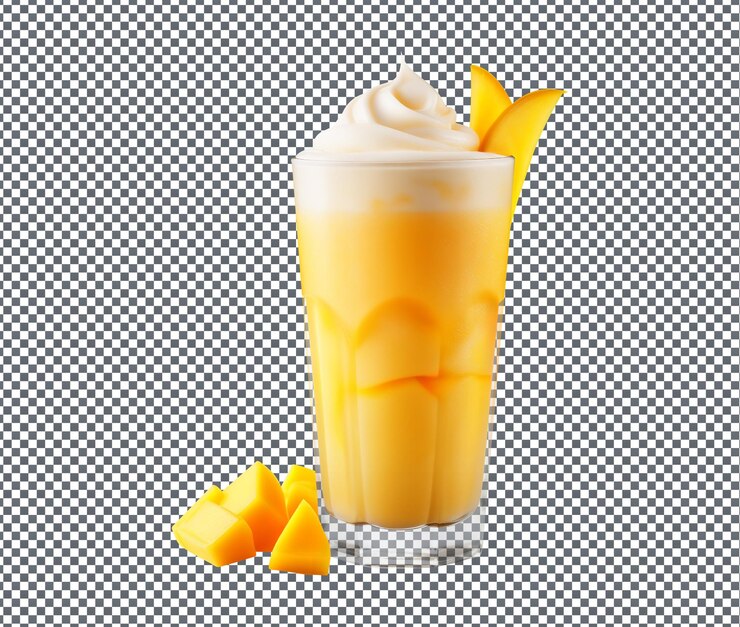 PSD tan dulce batido de mango aislado en un fondo transparente