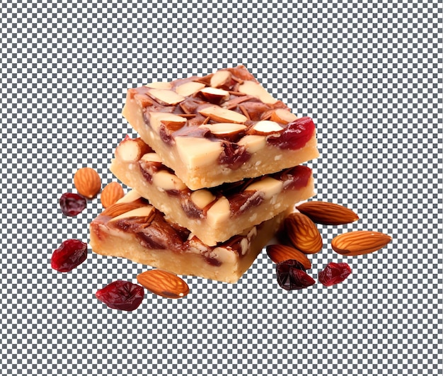 Tan dulces barras de almendras aisladas en un fondo transparente