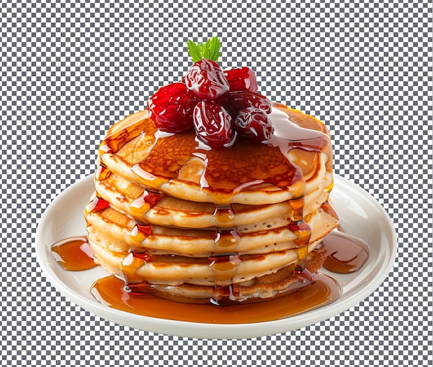Tan dulces delicias panqueques aislados en un fondo transparente