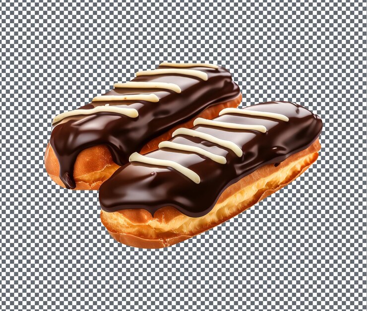 PSD tan dulces eclairs franceses aislados sobre fondo transparente
