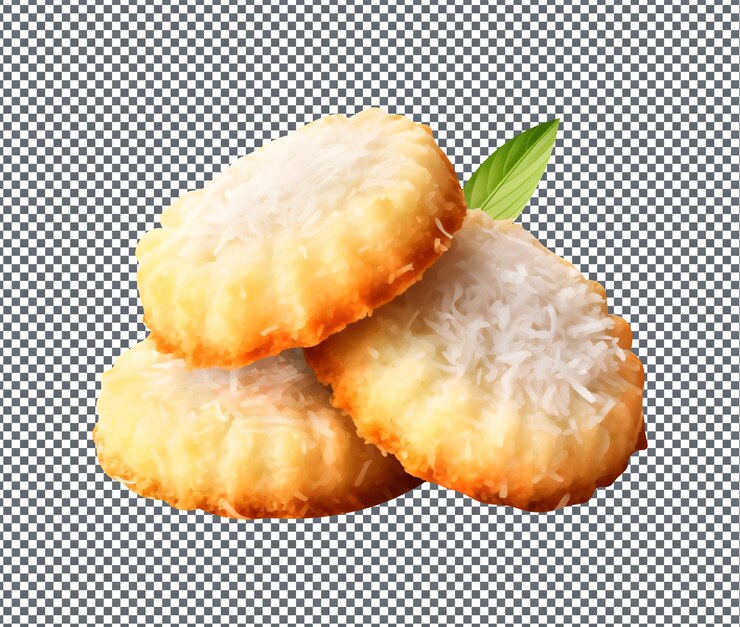 PSD tan dulces galletas de coco aisladas en un fondo transparente
