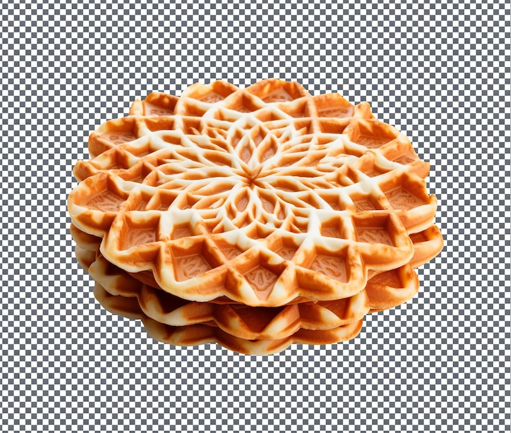 PSD tan dulces las galletas italianas pizzelle aisladas en un fondo transparente