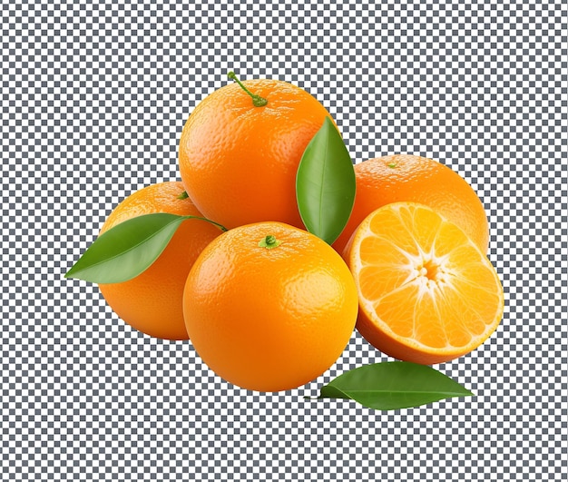 Tan dulces naranjas aisladas en un fondo transparente