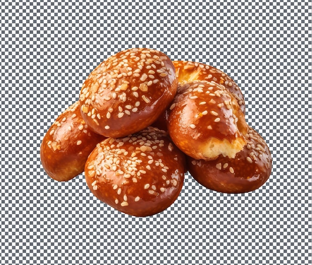 PSD tan dulces nuggets de pretzel aislados en un fondo transparente
