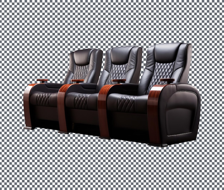 PSD tan hermoso cine en casa asientos aislados en un fondo transparente