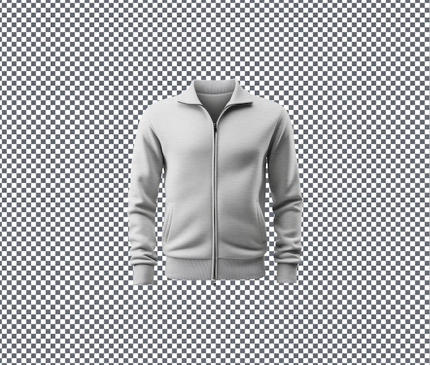 PSD tan hermoso suéter zip up aislado en un fondo transparente