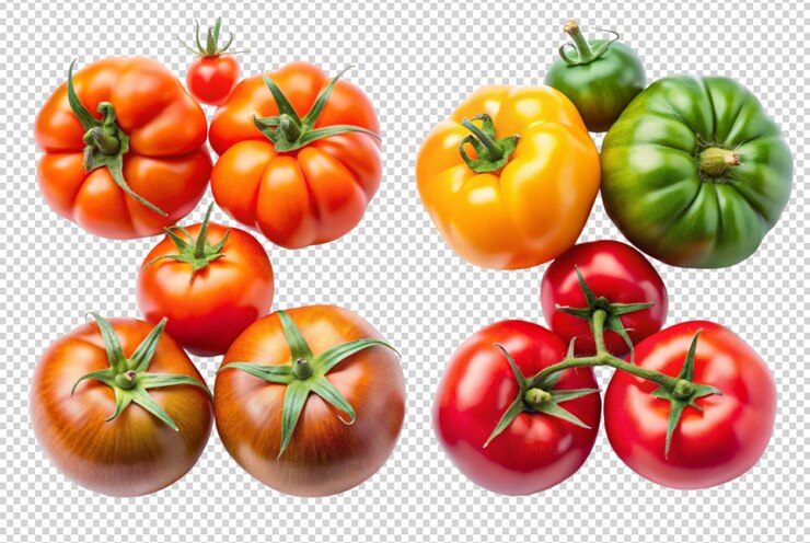 PSD el tango del tomate bailando a través de los campos de tomates maduros